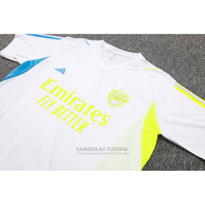 Fato de Treino Arsenal Manga Curta 2023-2024 Branco - Calcas Curta